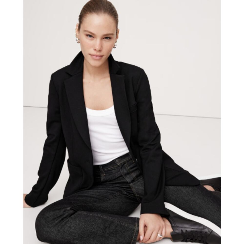 Banana Republic Everywhere Ponte Blazer Black XXL